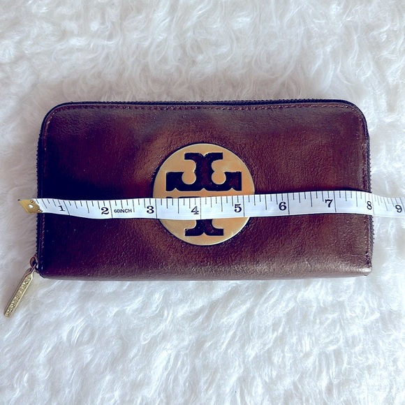 TORY BURCH dark brown metallic wallet - Picture 5 of 8